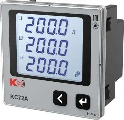 КС72А - Амперметры трехканальные (лицевая панель 72х72 мм)